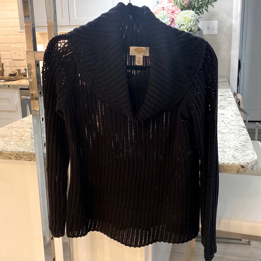 Talabot’s Black Knit Cowl Neck Pullover Long Sleeve Sweater/Top Size: M